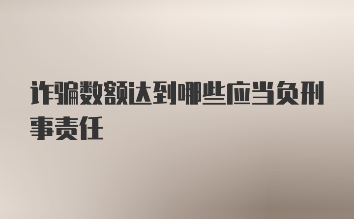 诈骗数额达到哪些应当负刑事责任