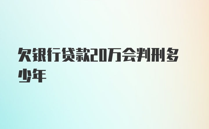 欠银行贷款20万会判刑多少年