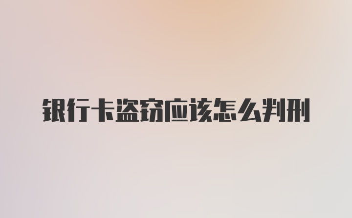 银行卡盗窃应该怎么判刑