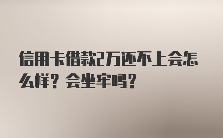 信用卡借款2万还不上会怎么样？会坐牢吗？