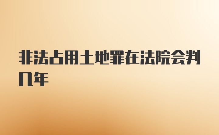 非法占用土地罪在法院会判几年