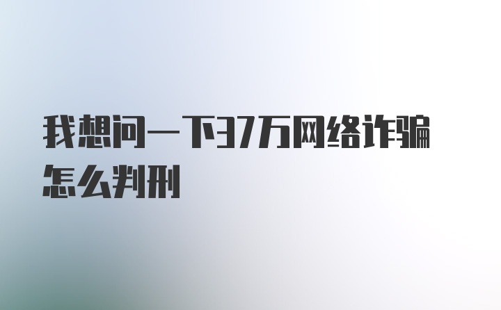 我想问一下37万网络诈骗怎么判刑