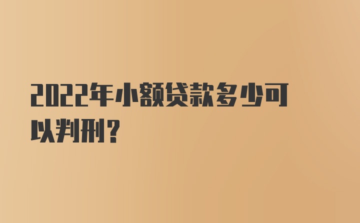 2022年小额贷款多少可以判刑？