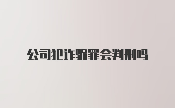 公司犯诈骗罪会判刑吗