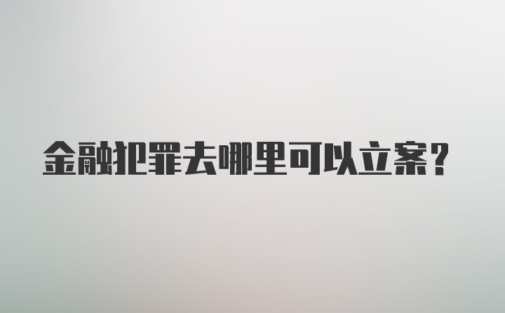 金融犯罪去哪里可以立案？