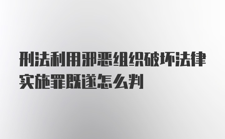 刑法利用邪恶组织破坏法律实施罪既遂怎么判