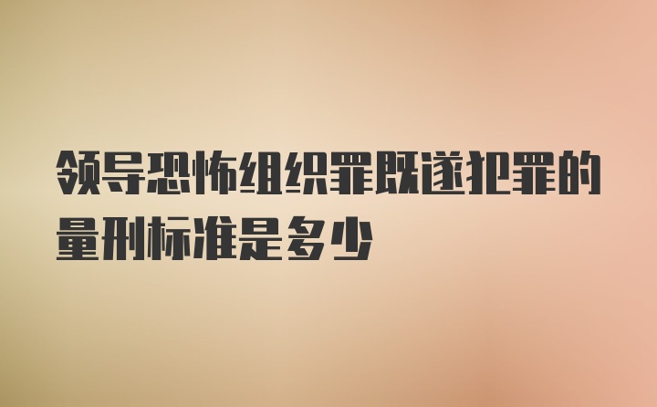 领导恐怖组织罪既遂犯罪的量刑标准是多少