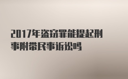 2017年盗窃罪能提起刑事附带民事诉讼吗