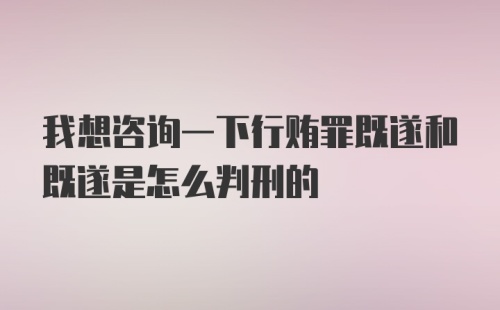 我想咨询一下行贿罪既遂和既遂是怎么判刑的