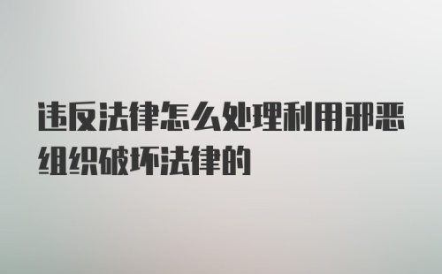 违反法律怎么处理利用邪恶组织破坏法律的