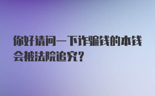 你好请问一下诈骗钱的本钱会被法院追究？