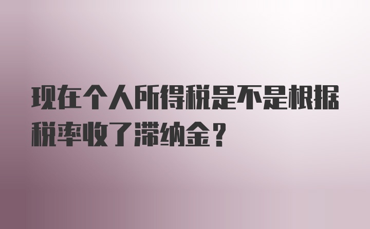 现在个人所得税是不是根据税率收了滞纳金？