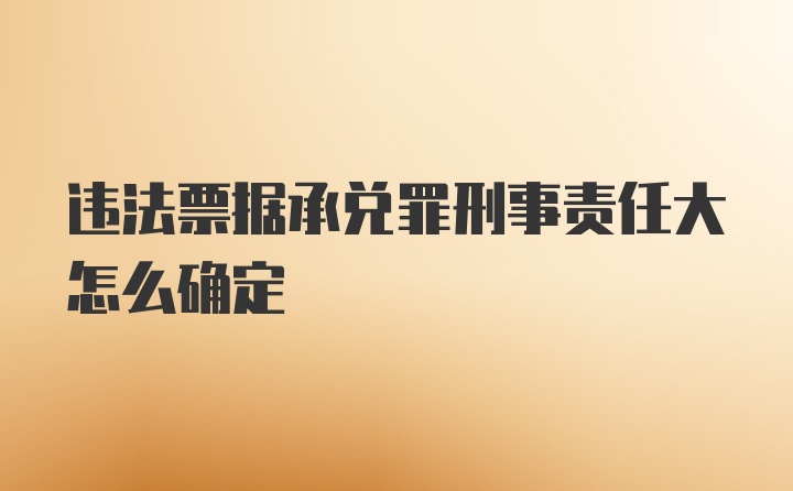 违法票据承兑罪刑事责任大怎么确定