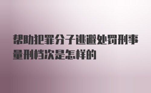 帮助犯罪分子逃避处罚刑事量刑档次是怎样的