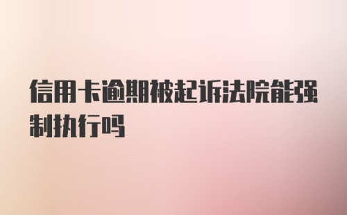 信用卡逾期被起诉法院能强制执行吗