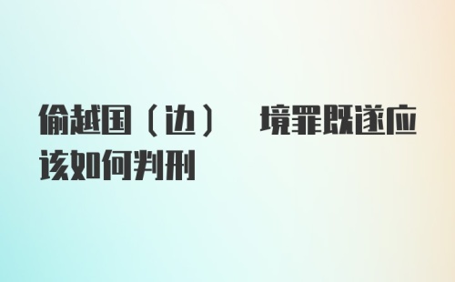 偷越国(边) 境罪既遂应该如何判刑