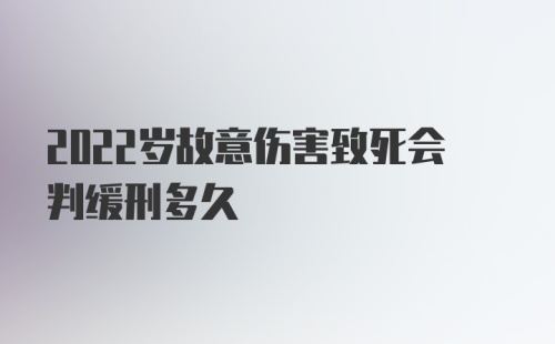 2022岁故意伤害致死会判缓刑多久