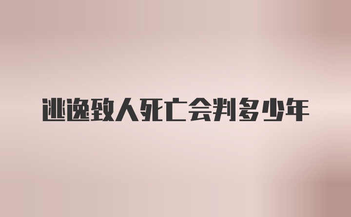 逃逸致人死亡会判多少年