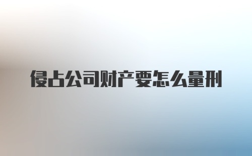 侵占公司财产要怎么量刑