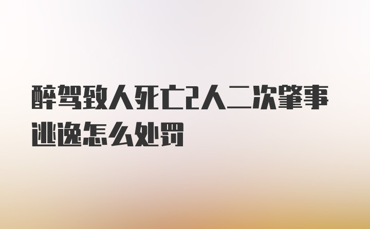 醉驾致人死亡2人二次肇事逃逸怎么处罚