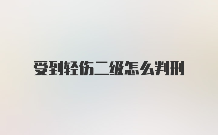 受到轻伤二级怎么判刑