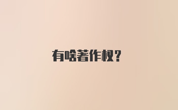 有啥著作权？