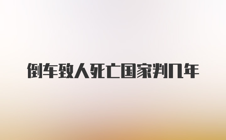 倒车致人死亡国家判几年