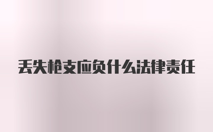 丢失枪支应负什么法律责任