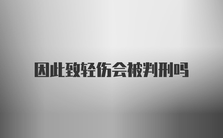 因此致轻伤会被判刑吗