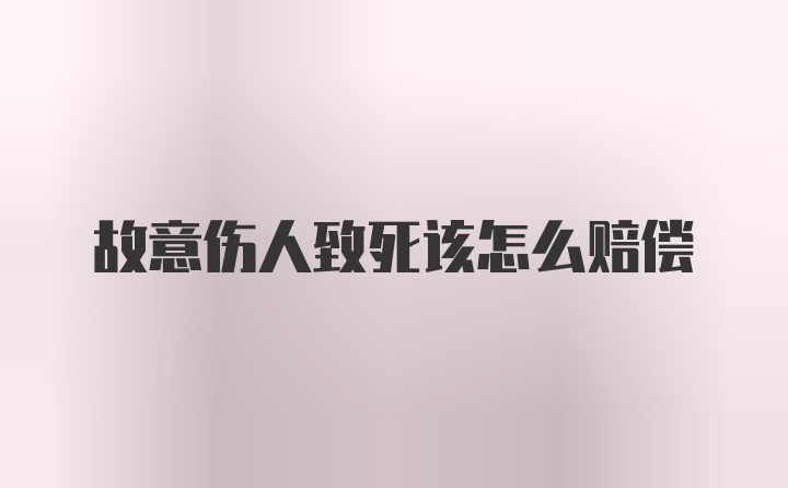 故意伤人致死该怎么赔偿