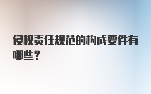 侵权责任规范的构成要件有哪些？