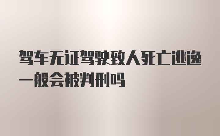 驾车无证驾驶致人死亡逃逸一般会被判刑吗