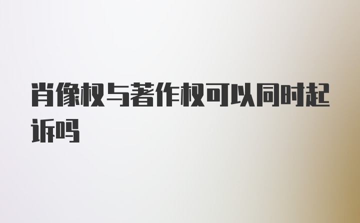 肖像权与著作权可以同时起诉吗