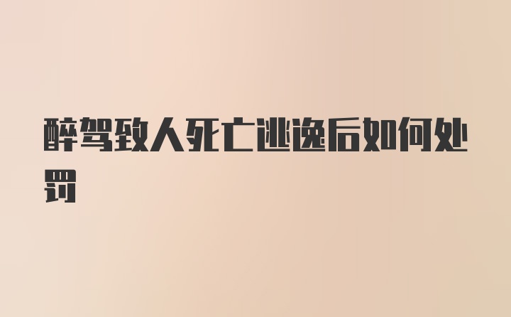 醉驾致人死亡逃逸后如何处罚