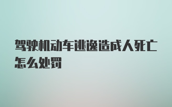 驾驶机动车逃逸造成人死亡怎么处罚