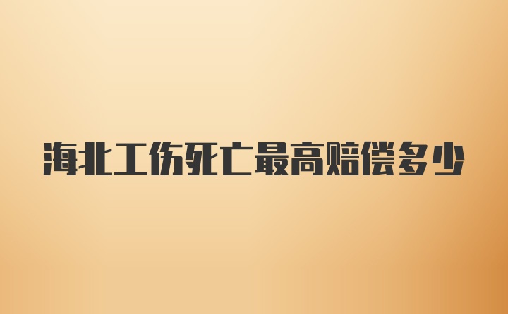 海北工伤死亡最高赔偿多少