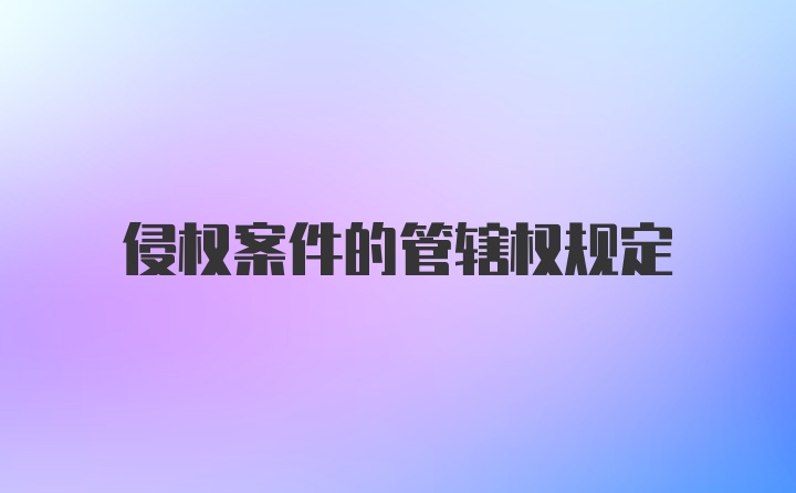 侵权案件的管辖权规定