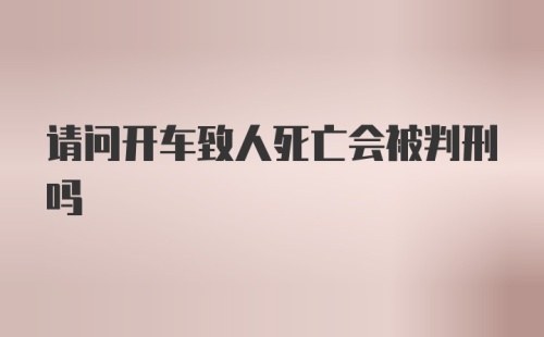 请问开车致人死亡会被判刑吗