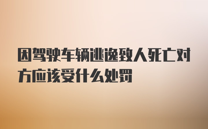 因驾驶车辆逃逸致人死亡对方应该受什么处罚