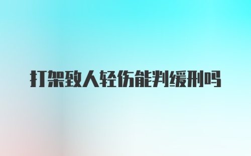 打架致人轻伤能判缓刑吗