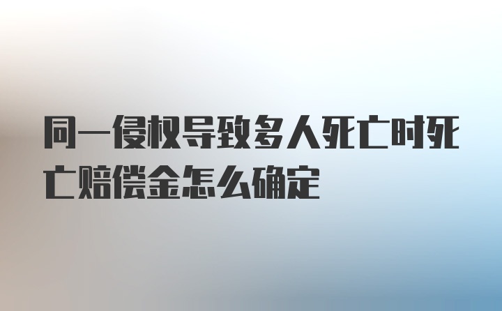 同一侵权导致多人死亡时死亡赔偿金怎么确定