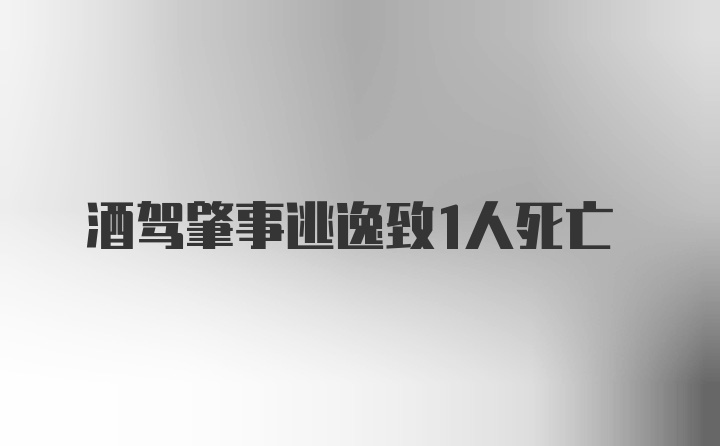 酒驾肇事逃逸致1人死亡