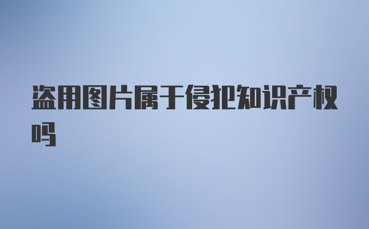 盗用图片属于侵犯知识产权吗