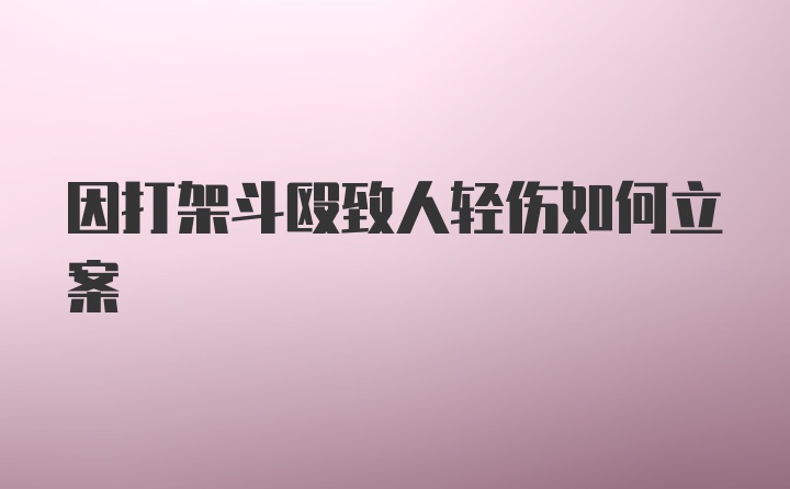 因打架斗殴致人轻伤如何立案