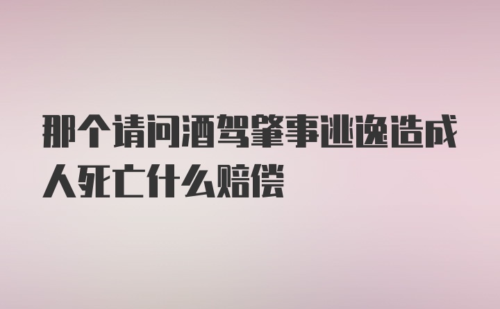 那个请问酒驾肇事逃逸造成人死亡什么赔偿