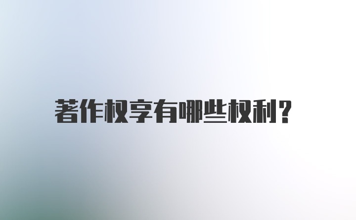 著作权享有哪些权利？