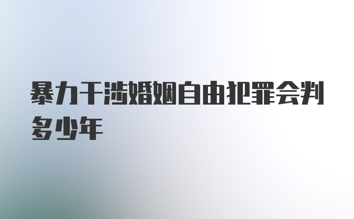 暴力干涉婚姻自由犯罪会判多少年