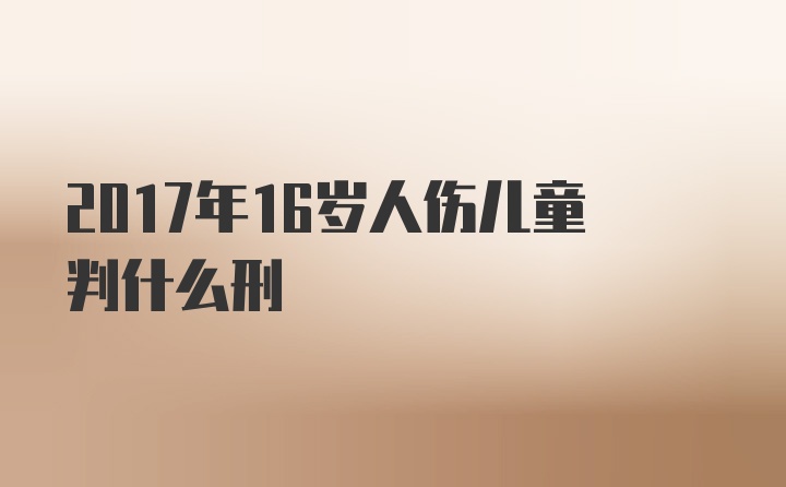 2017年16岁人伤儿童判什么刑