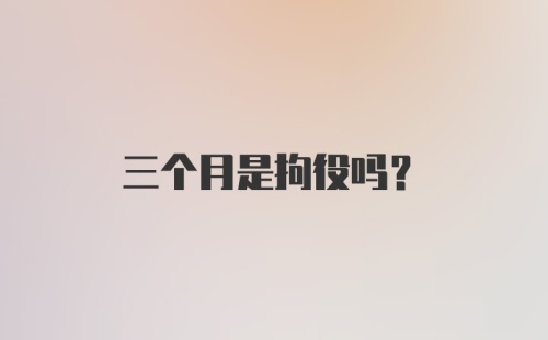 三个月是拘役吗？