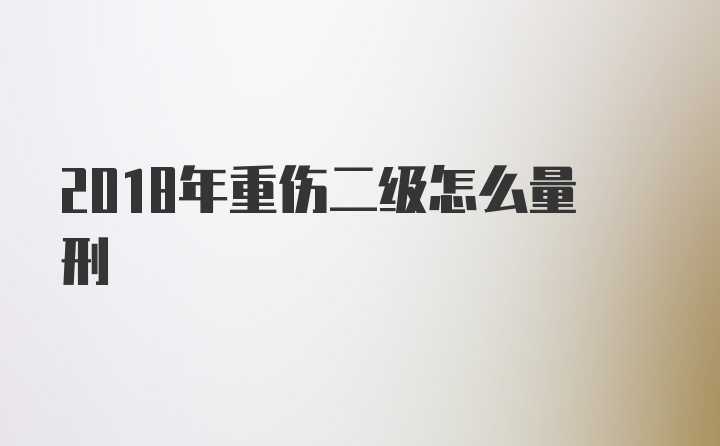 2018年重伤二级怎么量刑